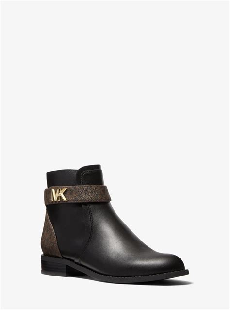 michael michael kors jilly faux leather and logo boot|michael kors jilly ankle boots.